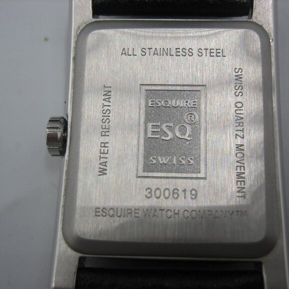 Men's ESQ Swiss Quartz Watch with Black Leather Band Stainless Steel NEW READ - Picture 7 of 14
